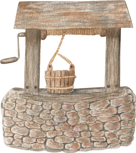 Watercolor Illustration of a Well